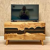 Для дома и интерьера handmade. Livemaster - original item TV cabinet made of elm slab with ep. resin filling. Handmade.