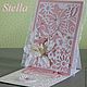 РОЗОВАЯ НЕЖНОСТЬ В БАРХАТНОМ РАССВЕТЕ-открытка. Открытки. STELLA  skrap-soap-cosmetics. Ярмарка Мастеров.  Фото №4