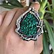 Крупное кольцо с плисовым малахитом '' Капелиум''. Кольца. Shahinian Jewelry. Интернет-магазин Ярмарка Мастеров.  Фото №2