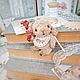 Зайка тедди с бантиком. Тедди зайка. Тедди Зверята. teensy dolls. Ярмарка Мастеров.  Фото №4