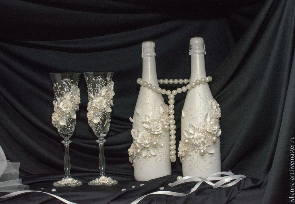 Свадебные бокалы для шампанского Жемчужина 2шт