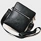 Order Men's shoulder tablet bag, made of python leather, in black. SHOES&BAGS. Livemaster. . Men\'s bag Фото №3