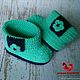 Knitted baby booties Boots with lapel, Babys bootees, Krasnodar,  Фото №1