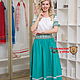 Linen blouse 'Enchantress' green. Blouses. Slavyanskie uzory. Online shopping on My Livemaster.  Фото №2