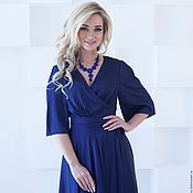 Одежда handmade. Livemaster - original item Evening gown, blue silk Maxi dress. Handmade.