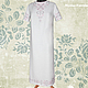 Льняное платье с ручной вышивкой Жемчужное-3. Модная одежда с ручной вышивкой. Творческое ателье Modne-Narodne.