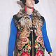 Жилет утеплённый женский в стиле #boho  Павлопосадский Хохлома . Народные костюмы. LusyStudio. Ярмарка Мастеров.  Фото №4
