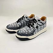 Обувь ручной работы handmade. Livemaster - original item Sneakers made of genuine crocodile leather, in gray.. Handmade.