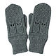 Mittens with Owls gray women's knitted, Mittens, Orenburg,  Фото №1