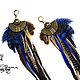 Bright blue feather earrings. Earrings. Feather earrings Magic Temptation. My Livemaster. Фото №4