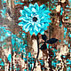 Turquoise Flower painting! oil, 50*40 cm, Pictures, Belaya Kalitva,  Фото №1
