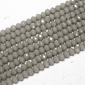 Материалы для творчества handmade. Livemaster - original item Beads 60 pcs Faceted 4/3 mm Gray Opaque. Handmade.