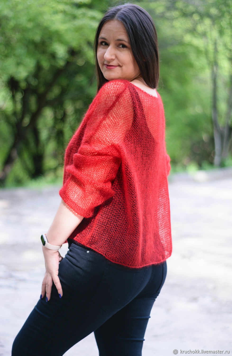 Kid mohair gossamer sweater red, Sweaters, Kiev,  Фото №1