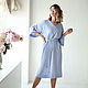 Lilac linen dress with voluminous sleeves ' Lavender'. Dresses. mozaika-rus. Online shopping on My Livemaster.  Фото №2
