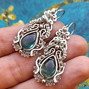 Украшения handmade. Livemaster - original item Earrings with a fluorite metal nickel silver stone 