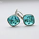 Серьги "Light Turquoise" Сваровски. Серьги классические. Лилия Макарова (Bijou). Ярмарка Мастеров.  Фото №5