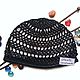 Crochet summer hat, beaded beanie, black beanie, mesh hat, chic beanie, Caps, Korolev,  Фото №1