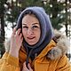 Заказать Женский тёплый вязанный капор серого цвета из пуха норки из ангоры. Knit.room. Ярмарка Мастеров. . Капоры Фото №3