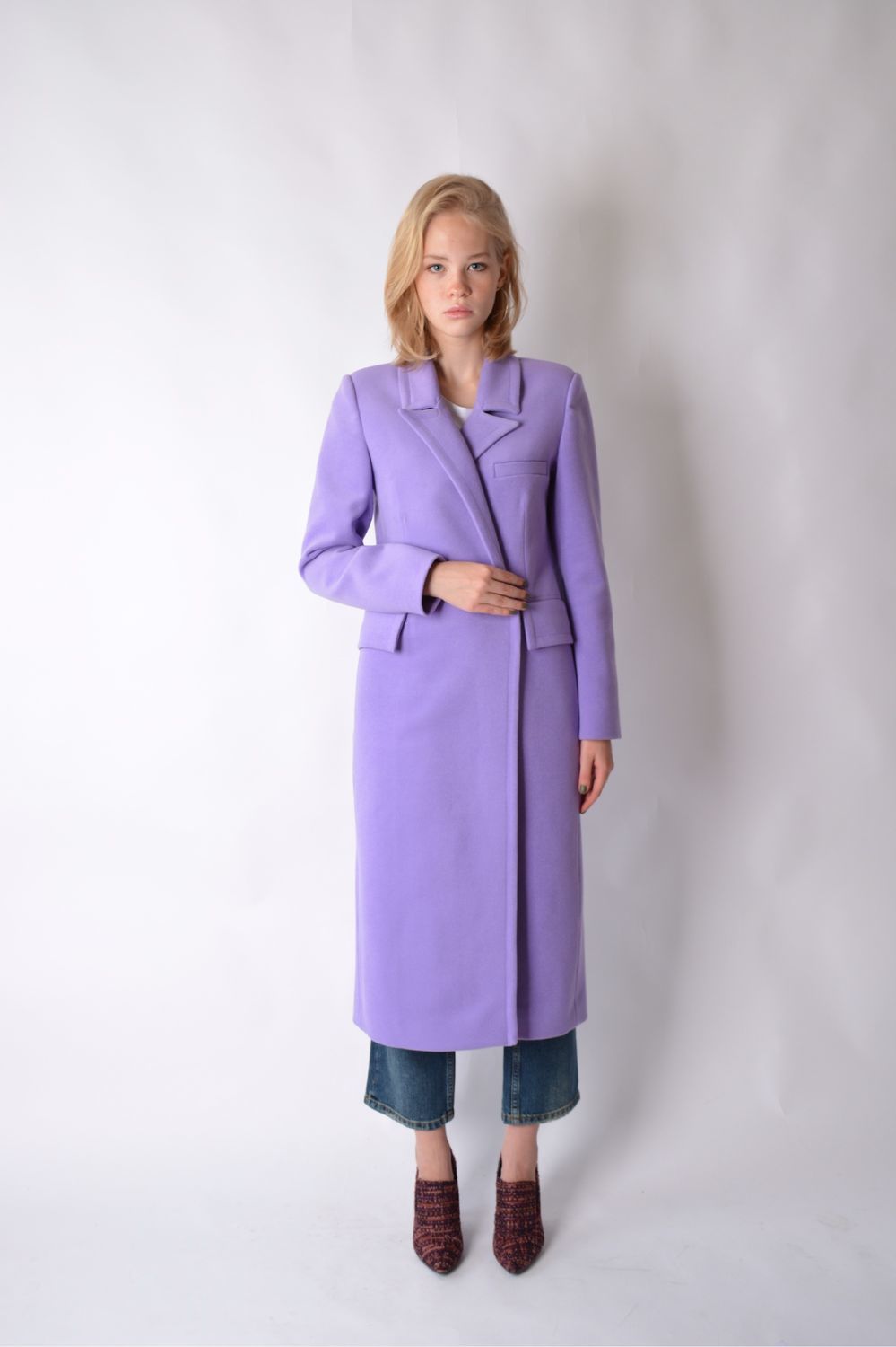 Пальто Seige Leoni 50 размер фиолетовое