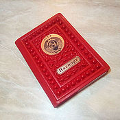 Сумки и аксессуары handmade. Livemaster - original item Персональная обложка на паспорт "Ваша светлость" из цветной кожи. Handmade.