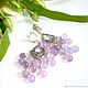 Silver earrings with purple chalcedony. Earrings. White Book. Online shopping on My Livemaster.  Фото №2