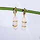 Gold-plated ring earrings with quartz in the form of cubes, Earrings, Moscow,  Фото №1
