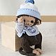 Обезьянка тедди teddy monkey мартышка ручной работы. Тедди Зверята. LuckyBearsShop. Ярмарка Мастеров.  Фото №6