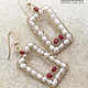 Goldfield earrings with ruby and pearls. Earrings. Simkha - Jewelry For Joy. Online shopping on My Livemaster.  Фото №2