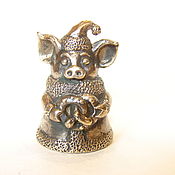 Сувениры и подарки handmade. Livemaster - original item Bell Pig with kralikai. Handmade.