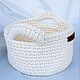White knitted basket. In the nursery, Basket, St. Petersburg,  Фото №1