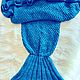 Плед вязаный хвост русалки для детей и взрослых. Пледы. Vita_knit. Ярмарка Мастеров.  Фото №6