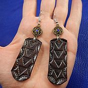 Украшения handmade. Livemaster - original item Earrings made of leather Triangles. Handmade.