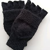 Аксессуары handmade. Livemaster - original item Transformers Black Mohair mittens L. Handmade.