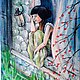 Картина Я жду тебя. Картины. Марина и Константин Васильевы (grafikamania). Интернет-магазин Ярмарка Мастеров.  Фото №2