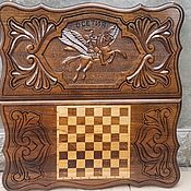 Подарки к праздникам handmade. Livemaster - original item Backgammon carved handmade 