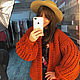 Order Red cardigan with voluminous sleeves. SHAPAR - knitting clothes. Livemaster. . Cardigans Фото №3