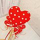 Order Heart on a stick. Felt Valentine. Natka-chudinka. Livemaster. . Gifts for February 14 Фото №3