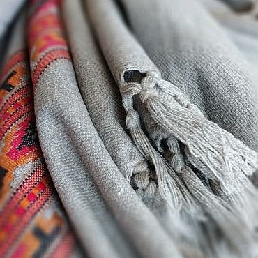 Аксессуары ручной работы. Ярмарка Мастеров - ручная работа Палантин шаль Kullu shawl бежевый. Handmade.
