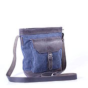 Сумки и аксессуары handmade. Livemaster - original item Men`s bag made of leather and canvas. Handmade.