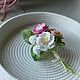 Розы. Брошь-булавка. Knitted flowers. Ярмарка Мастеров.  Фото №5