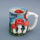 A large mug of 'Fly agaric', Mugs and cups, Moscow,  Фото №1