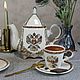 Porcelain espresso coffee pair 'With coat of arms'. Single Tea Sets. KASTdecor. My Livemaster. Фото №6