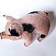 Pig Tommy. Fulled (felted) wool. Felted Toy. Lilija Gracheva. Wool House. toys.. My Livemaster. Фото №6
