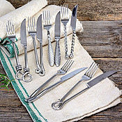 Для дома и интерьера handmade. Livemaster - original item Set of forks and knives for steak and meat 