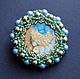 Brooch made of beads with pearls golden bird, Brooches, Moscow,  Фото №1