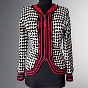 Одежда handmade. Livemaster - original item Crochet tweed jacket Bruna. Elegant handmade women houndstooth jacket. Handmade.