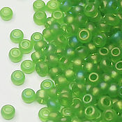 Материалы для творчества handmade. Livemaster - original item Czech beads 10/0 Green matte rainbow 51430 10 g Preciosa. Handmade.