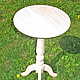 Мебельная заготовка высокого круглого столика из массива сосны для самостоятельного декора, росписи, декупажа. Столик может использоваться в качестве подставки для цветов.