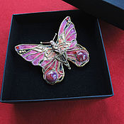 Украшения handmade. Livemaster - original item Brooch-pin butterfly made of polymer clay, sculptural miniature.. Handmade.