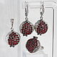 Garnet Jewelry Set made of 925 sterling silver with zircons SS0076, Jewelry Sets, Yerevan,  Фото №1